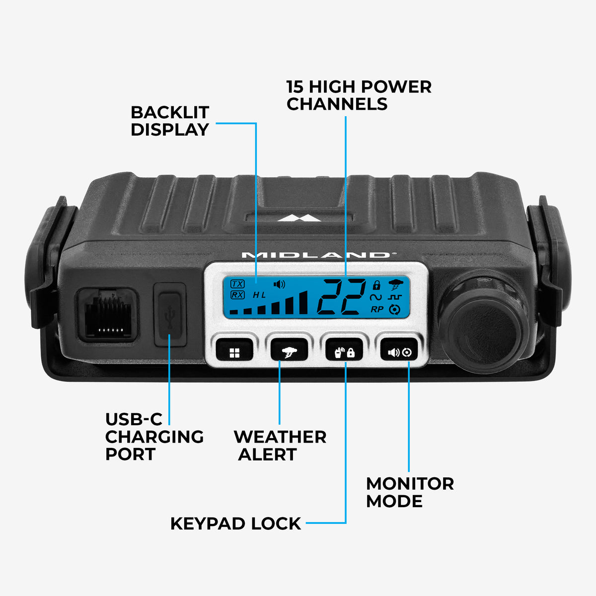 MXT115 MicroMobile® GMRS 15-Watt Two-Way Radio - MXT115