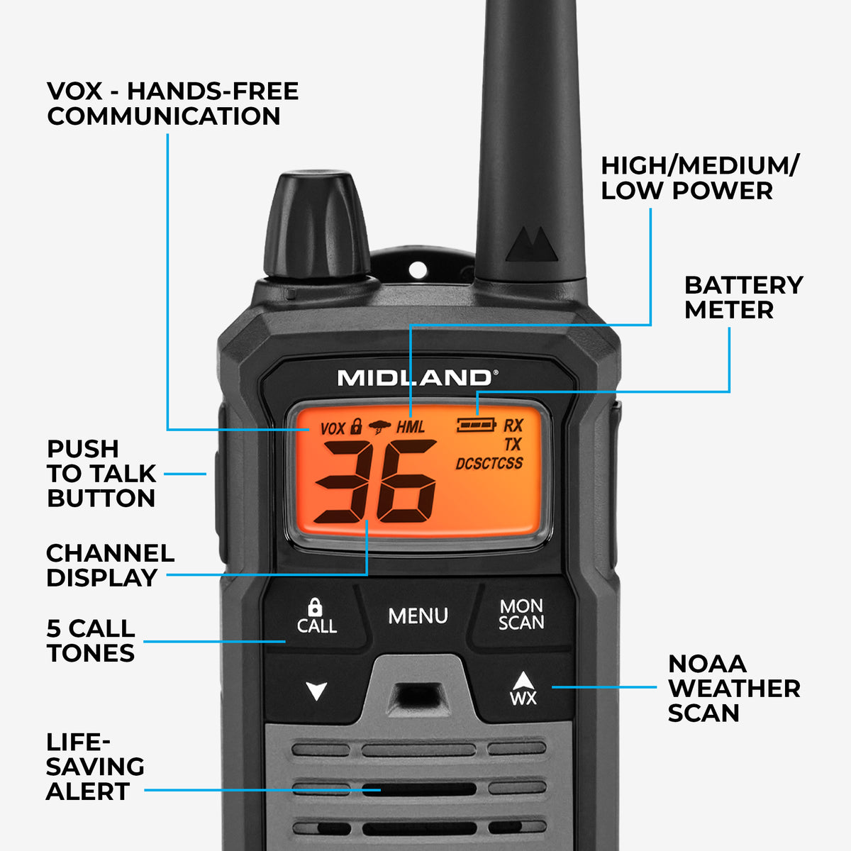 T290 X-Talker® GMRS Two-Way Radio - T290VP4