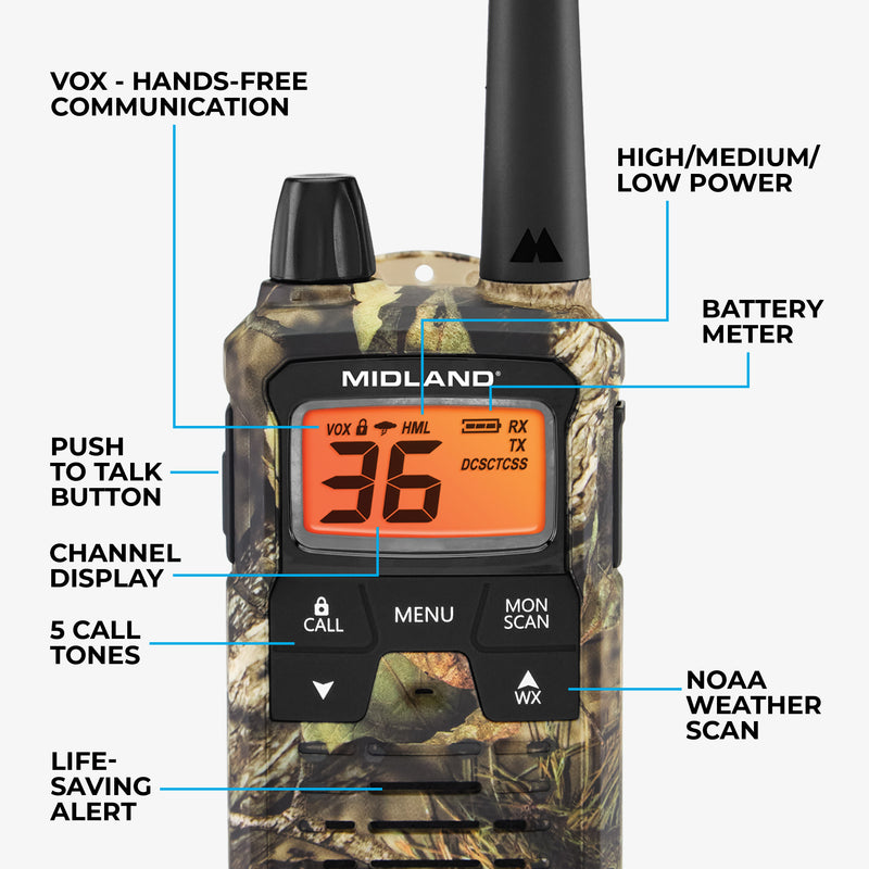 T295 X-Talker® GMRS Two-Way Radio Camo - T295VP4