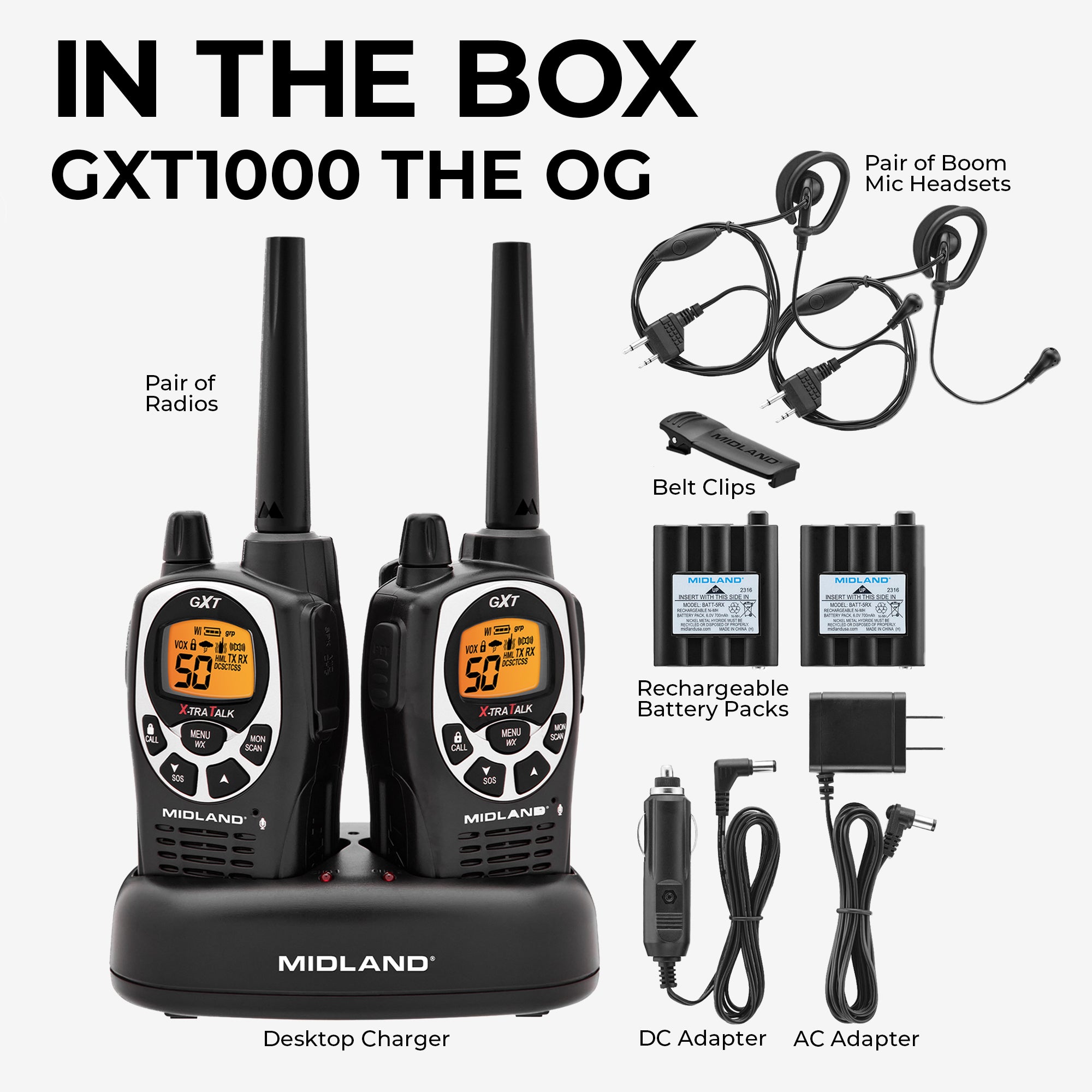 GXT1000 GMRS Walkie Talkie 2 Pack - GXT1000VP4