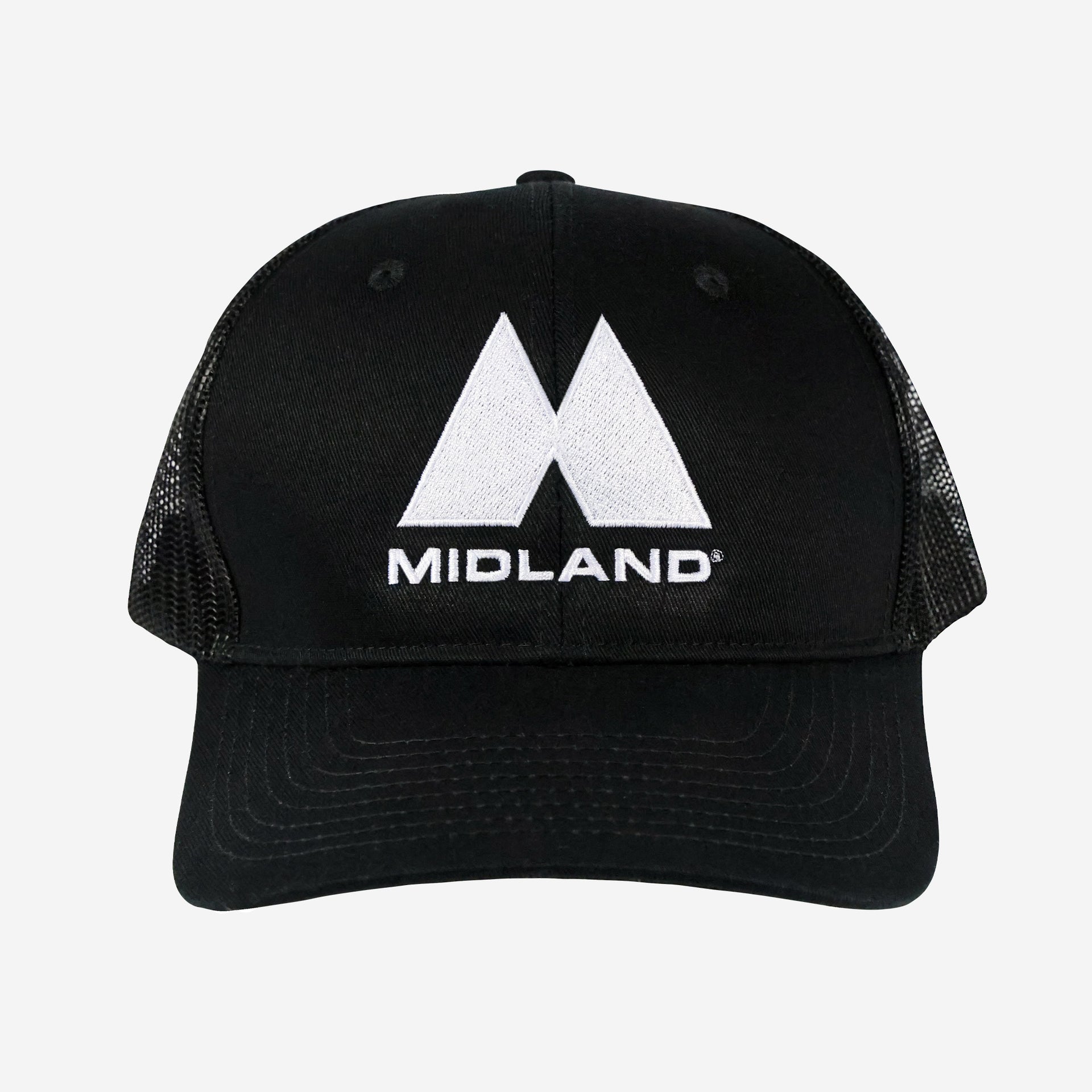 Logo Mesh Back Snapback Hat Black Black