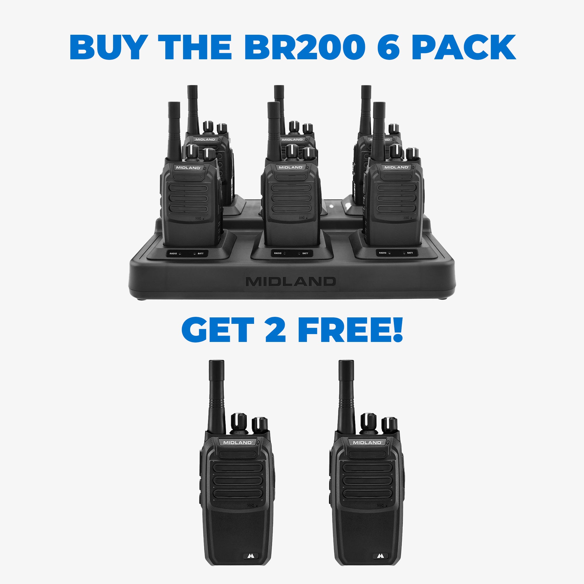 BR200 BizTalk Radio 6-Pack + 2 FREE - BR200X6BONUS2 – MIDLAND