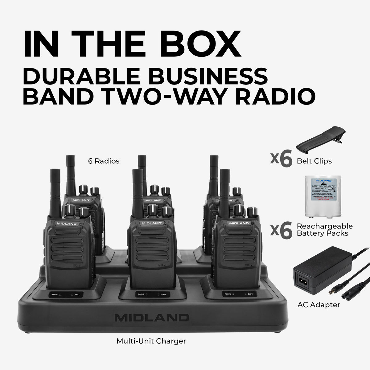 BR200 BizTalk® Business Band Two-Way Radio Bundle - BR200X6BGC