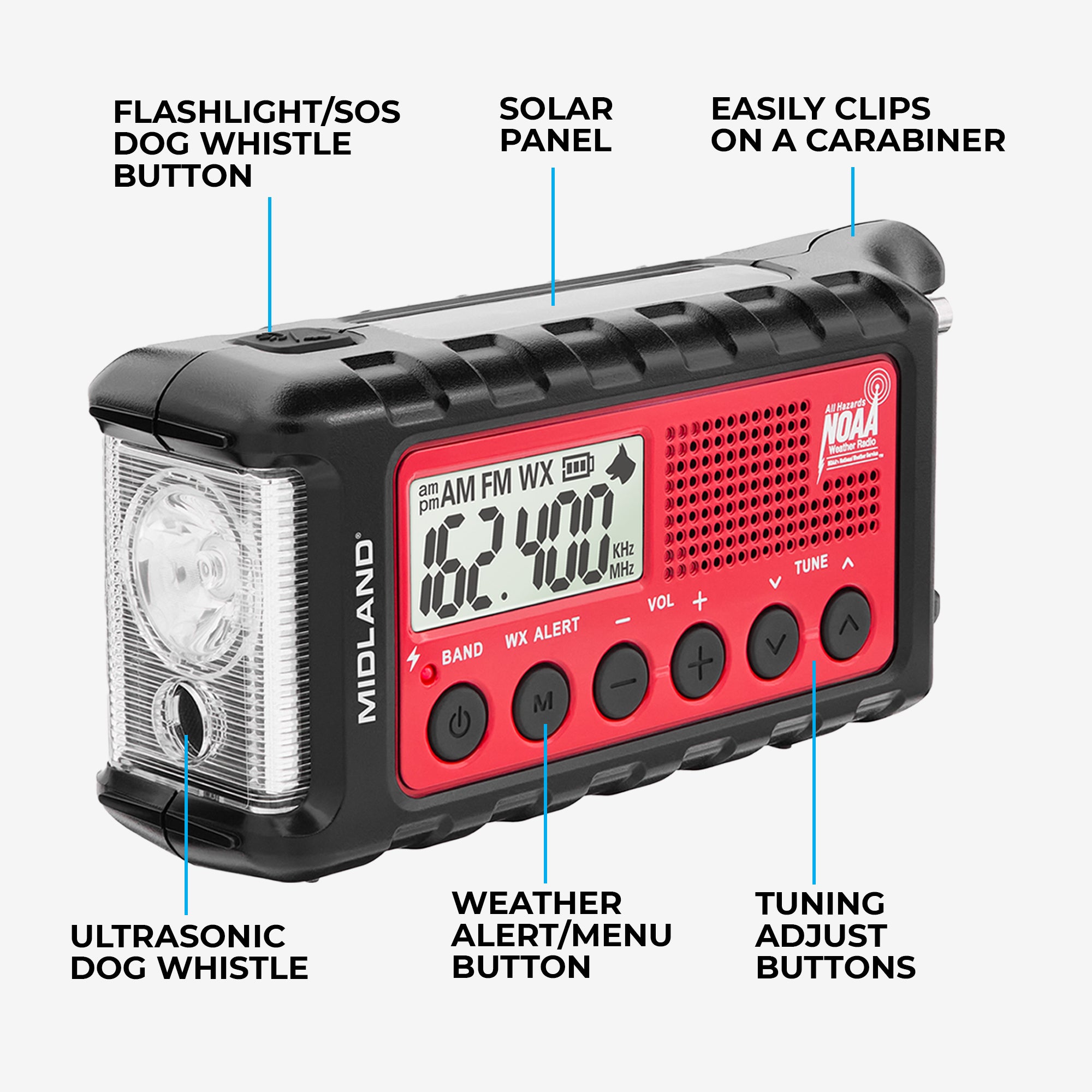 ポータブルプレーヤー E-READY Emergency Compact Crank Radio Midland ER210 E+READY Compact Emergency Crank Radio – MIDLAND