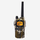 Camouflage walkie talkie with digital display on a white background