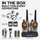 Camouflage walkie-talkies with accessories on a white background