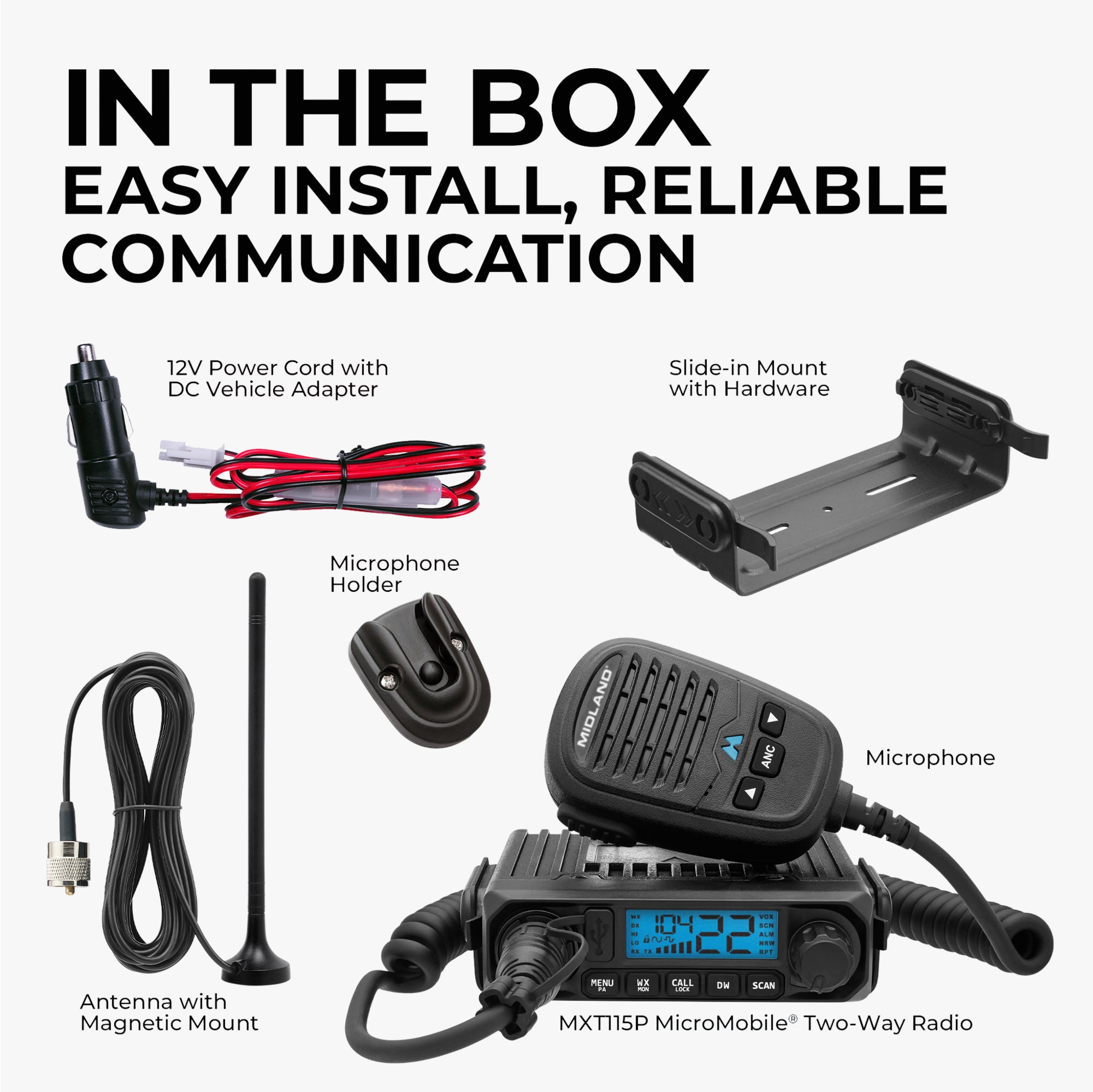 MicroMobile MXT115 15-Watt GMRS Two-Way Radio | Midland Radio