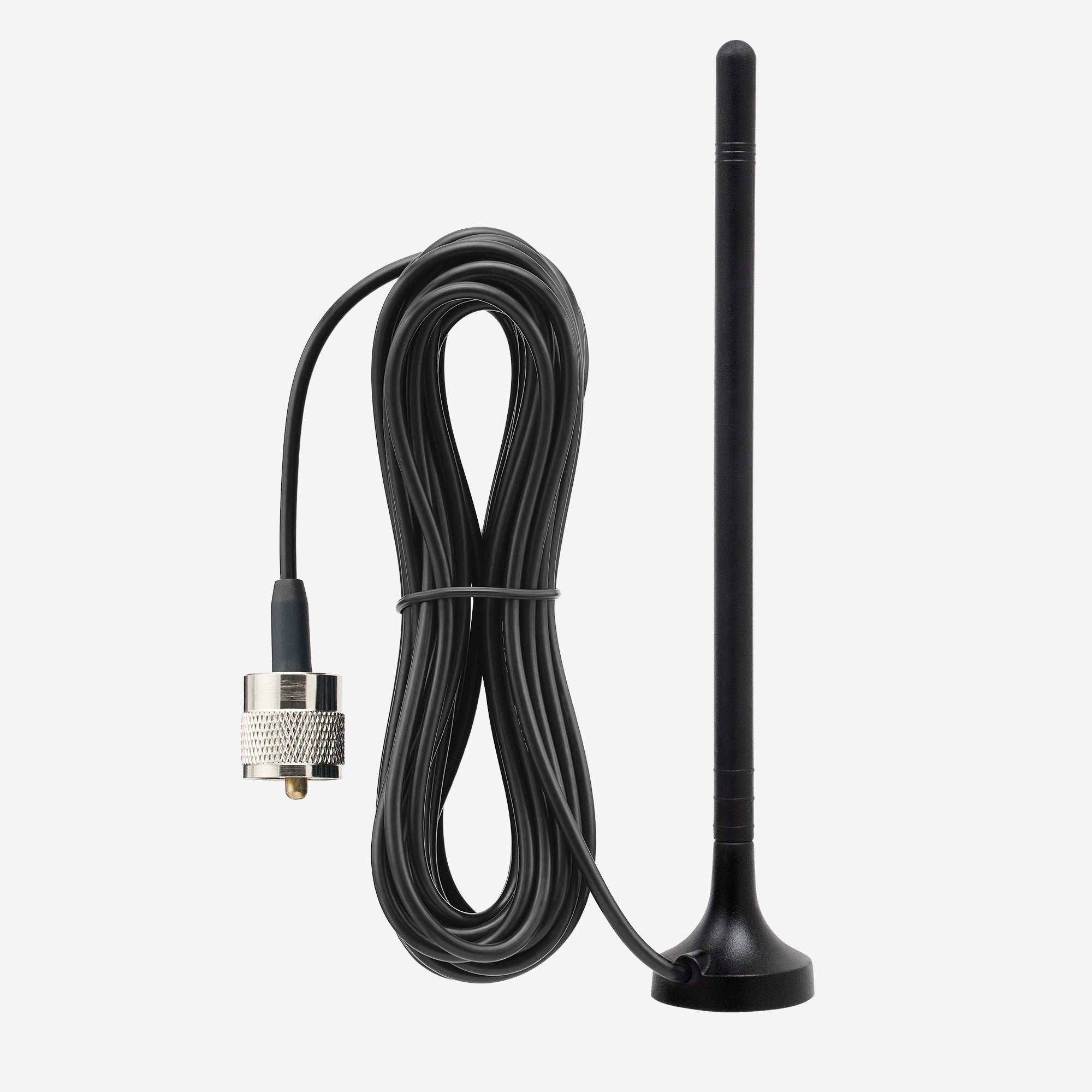 MXAT13 Black antenna with cable on a white background
