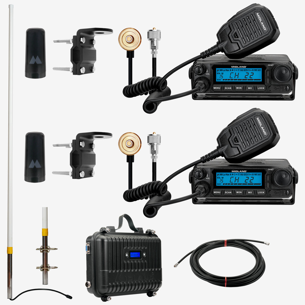 MicroMobile® GMRS 50-Watt 2-Radio and Repeater Bundle - MXR500AG