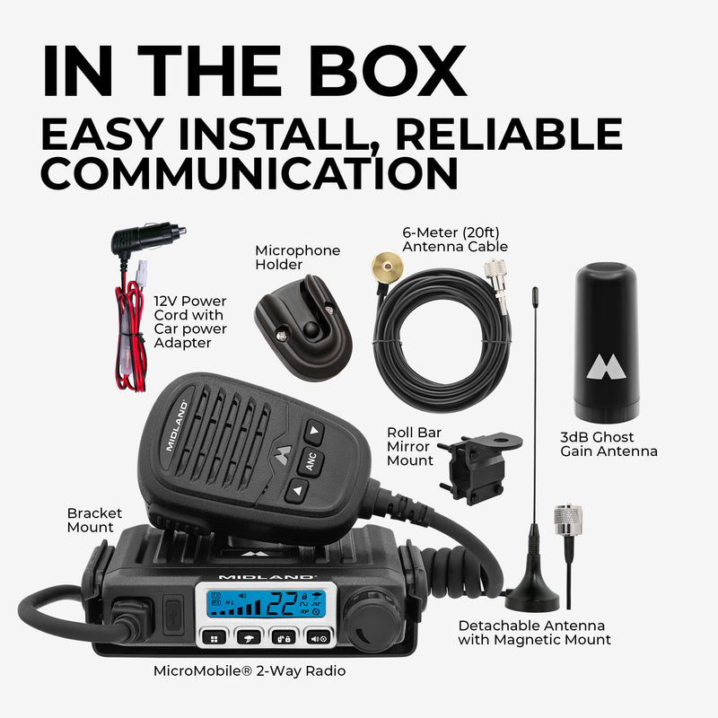 MicroMobile® GMRS 15-Watt Two-Way Farm Tractor Radio Bundle - MXT115AGVP3