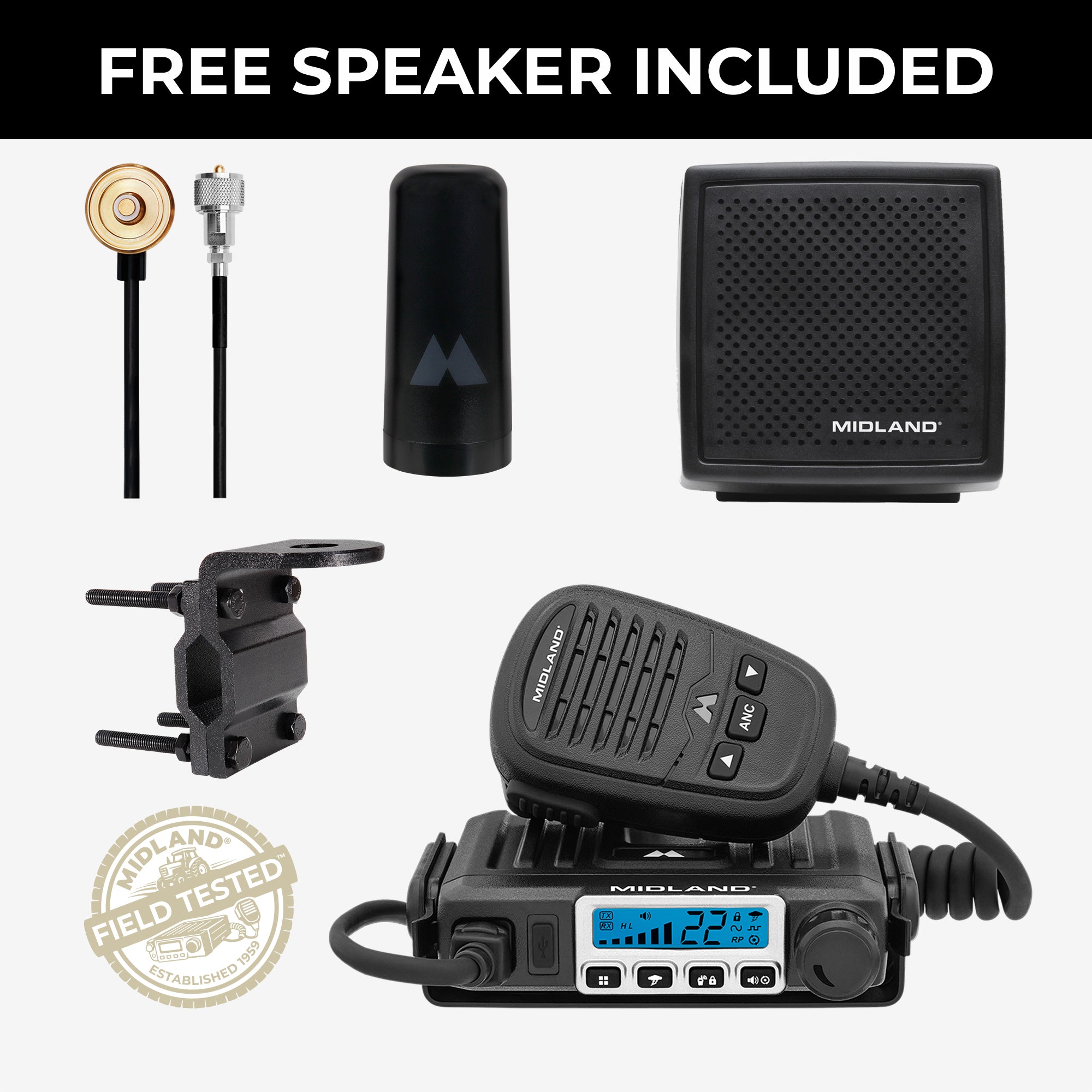 MXT115AGR 15-Watt Harvest Bundle | Midland Radio – MIDLAND