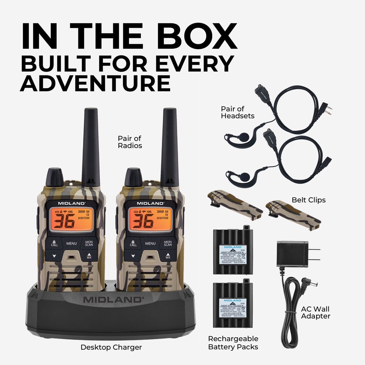 T295 X-Talker GMRS Walkie Talkie 2-Pack Camo - T295VP4