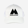 Midland Logo Mesh Back Snapback Hat - White/Black