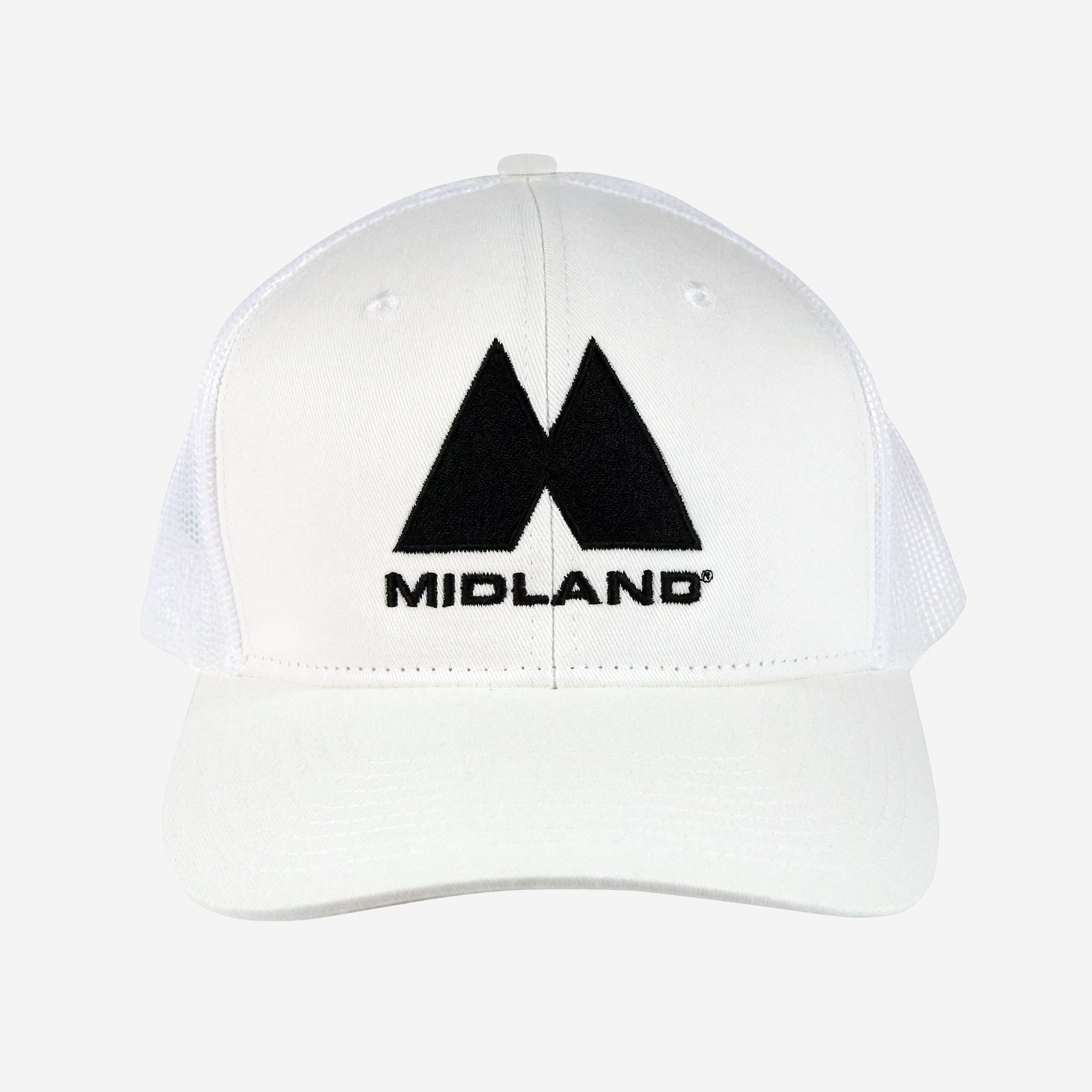 Midland Logo Mesh Back Snapback Hat - White/Black