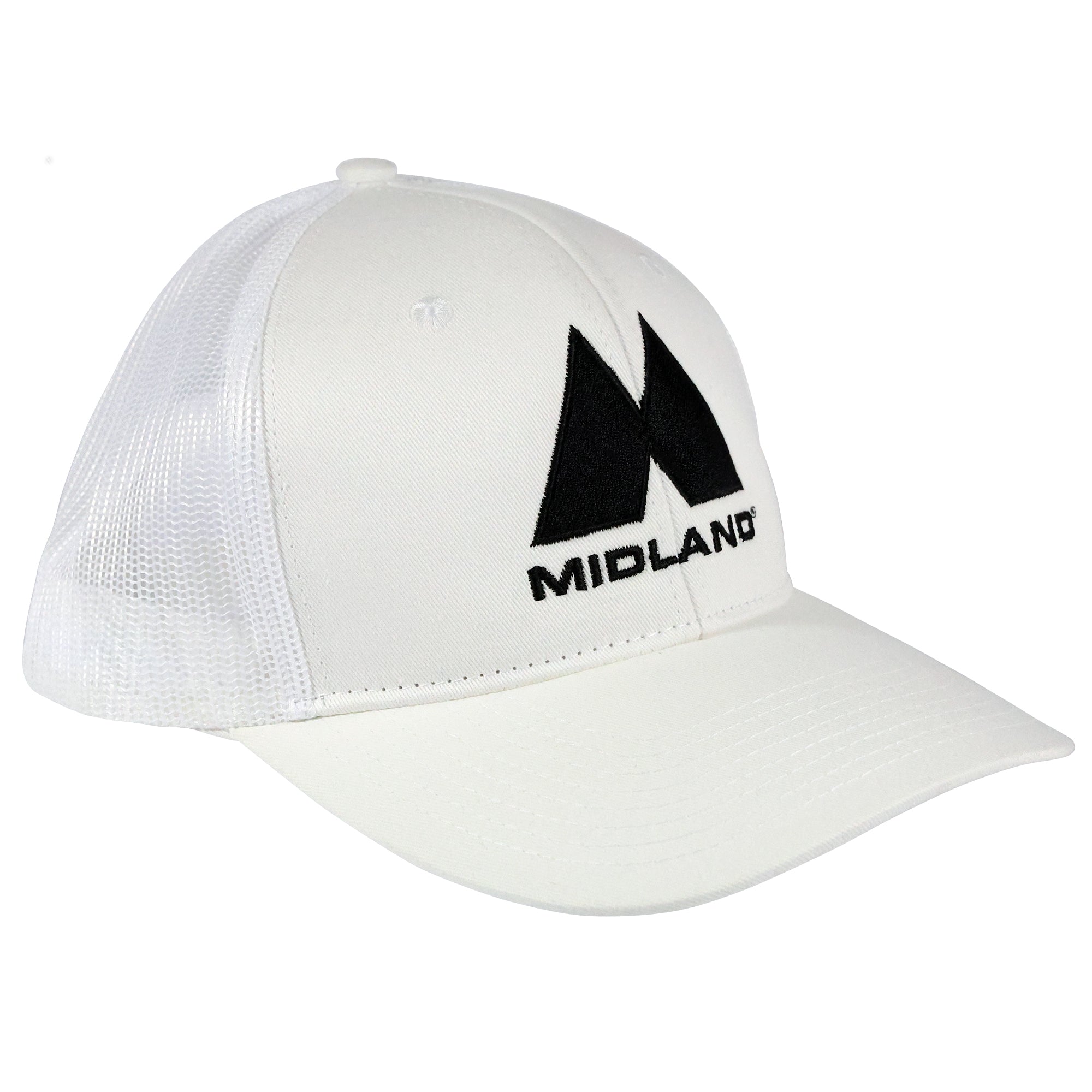 Midland Logo Mesh Back Snapback Hat - White