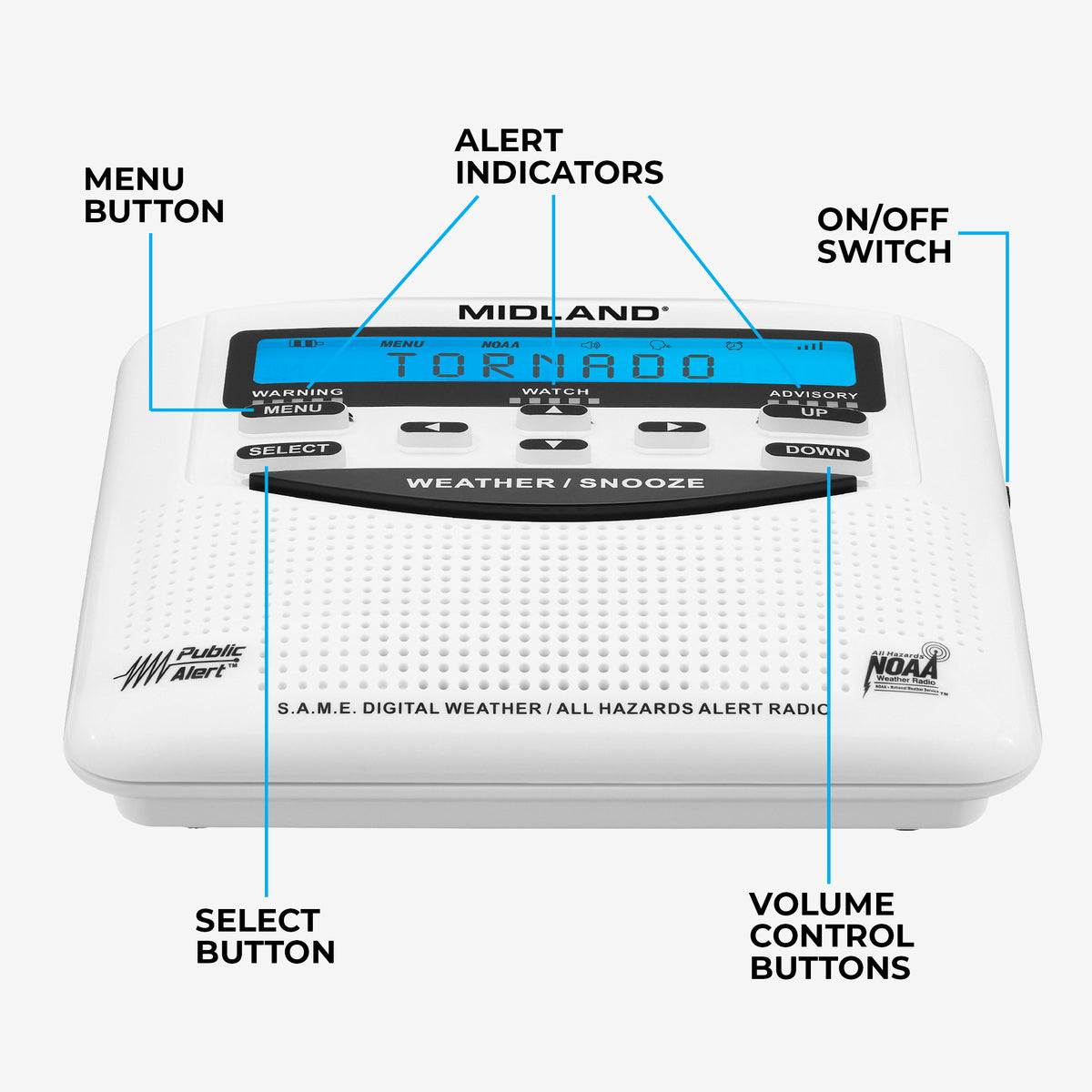 WR120B NOAA Weather and Emergency Alert Radio | Midland Radio – MIDLAND