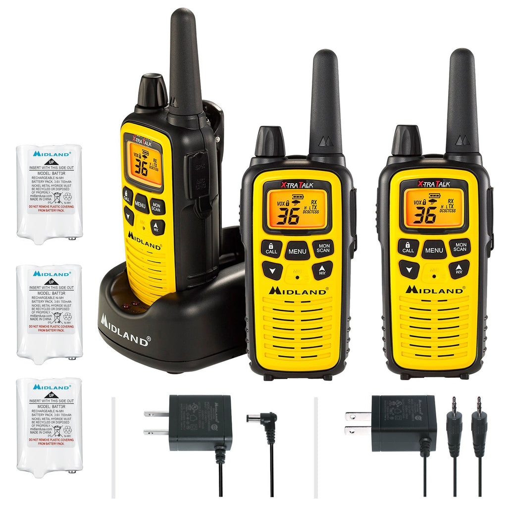 Midland T61VP3 36 Channel FRS Two-Way Radio Up to 32 Mile Range Walkie Talkie Yellow Black (Pack of 10) - 3