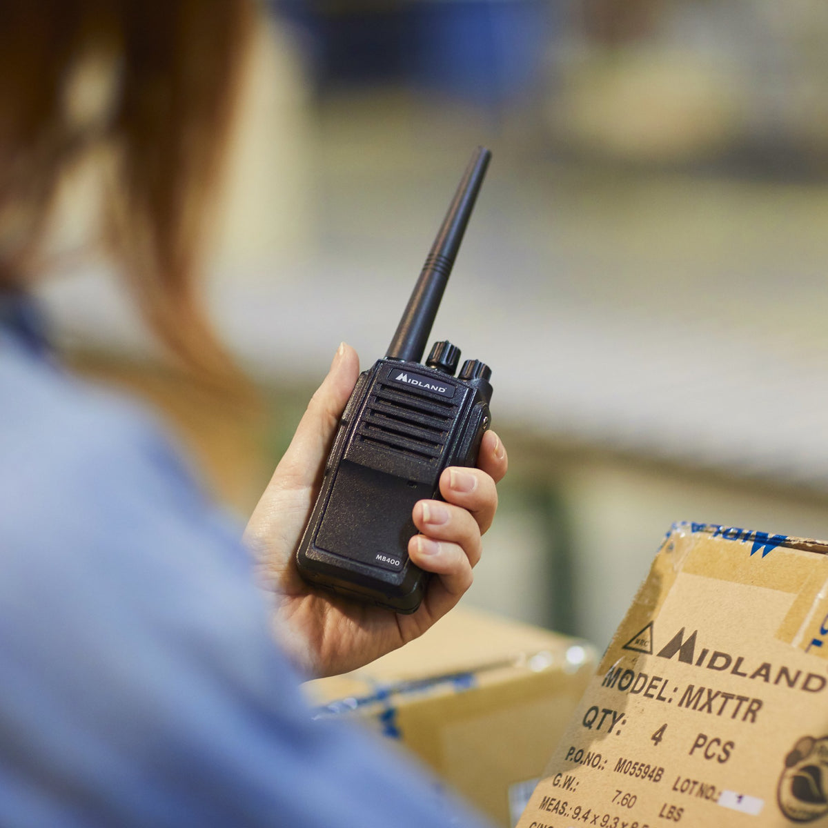 Midland MB400 Business Two-Way Radio Easy to Program Long-Range 16 Channels Coverage for up to a 350,000 Square Foot Warehouse Construction Ho - 4