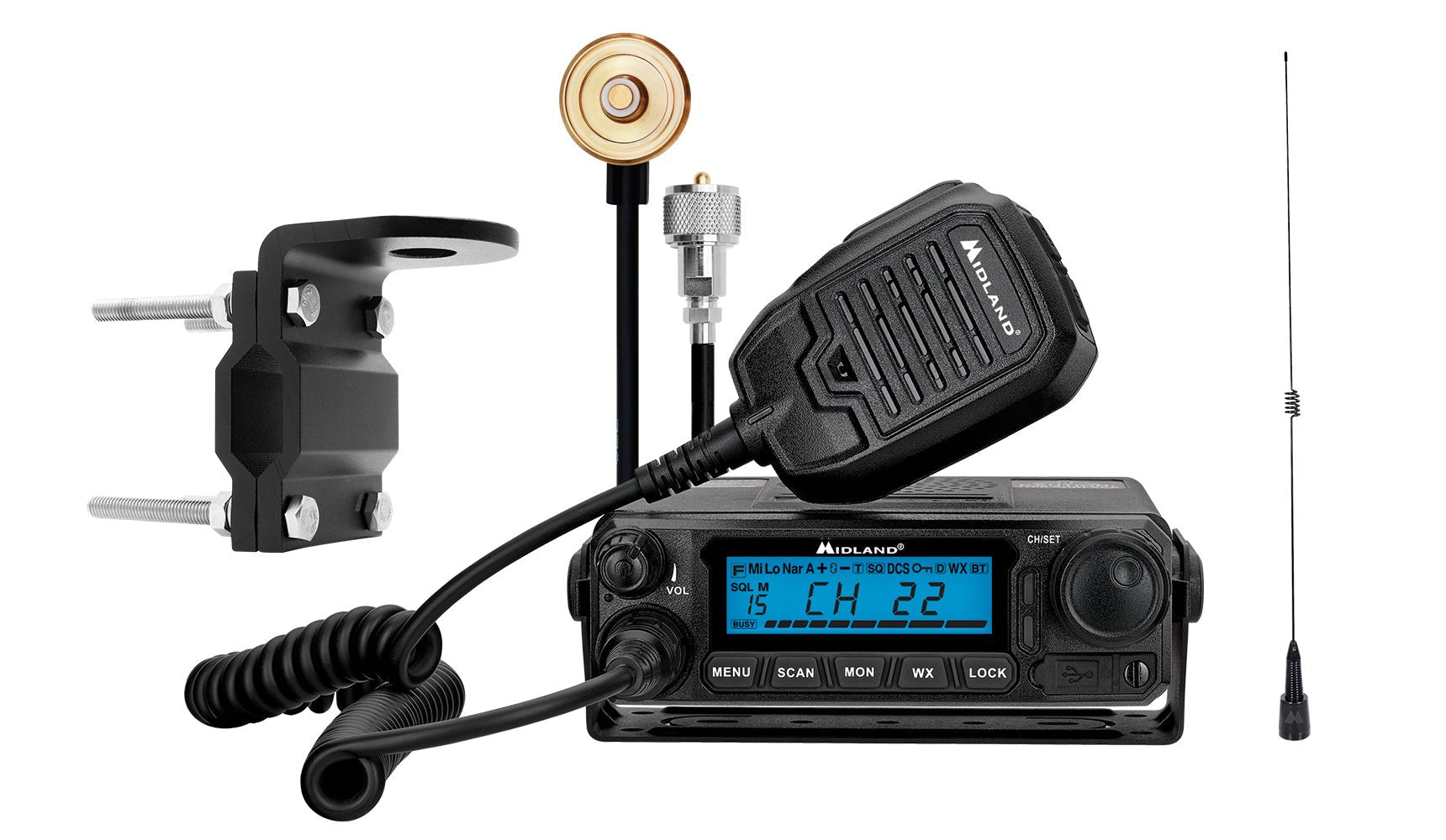 MXT500VP3-WHIP MicroMobile®Two-Way Radio
