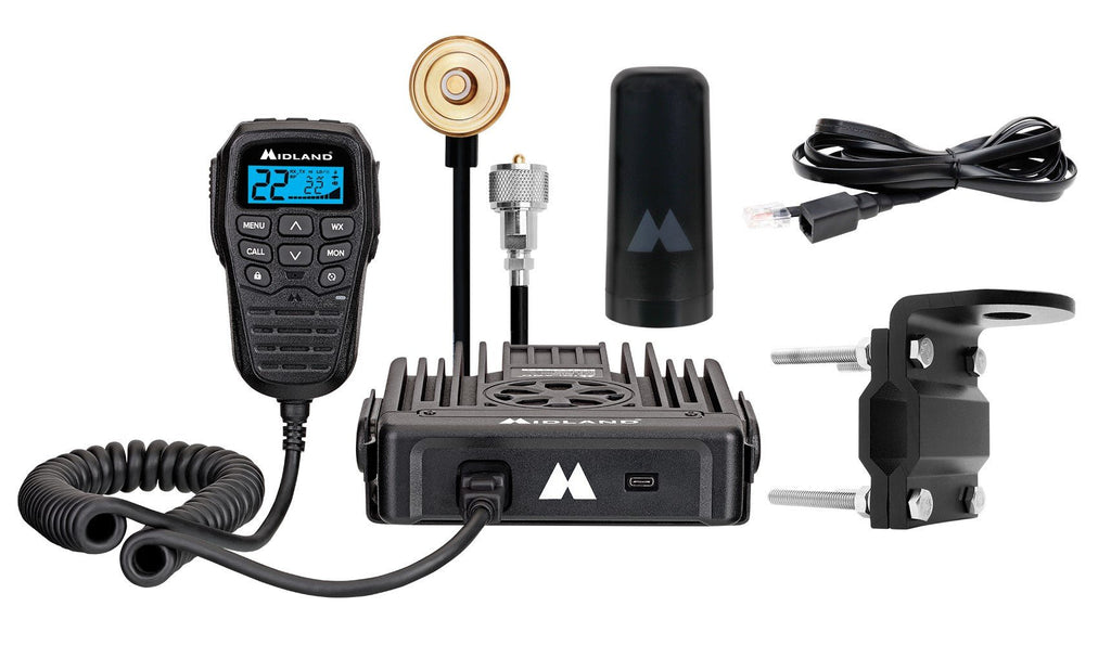 Midland MXT575 Micromobile 50 Watt GMRS Radio Two Way Radio NOAA Weather Scan ＆ Alert 15 High Power GMRS Channels Fully Integrated Contro - 1