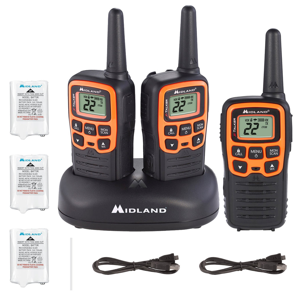 Midland X-TALKER T31VP, 22 Channel FRS Walkie Talkies Extended Range Two Way Radios, 38 Privacy Codes, ＆ NOAA Weather Alert (Pair Pack) (Black Re - 2